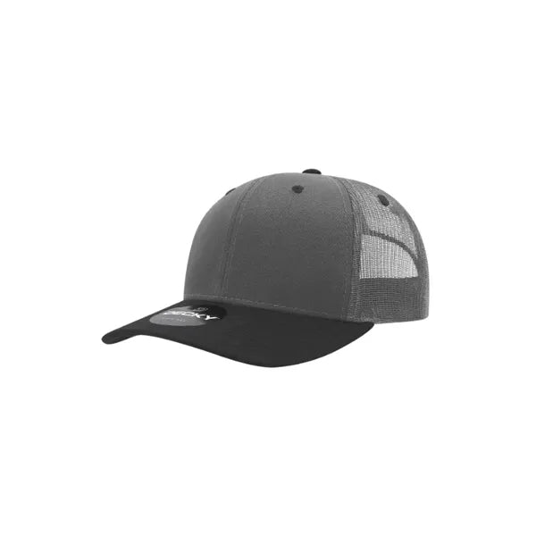Decky 6 Panel Mid Profile Structured Cotton Blend Trucker