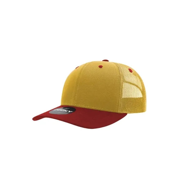 Decky 6 Panel Mid Profile Structured Cotton Blend Trucker