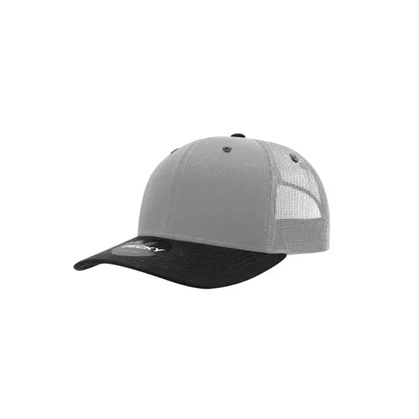 Decky 6 Panel Mid Profile Structured Cotton Blend Trucker