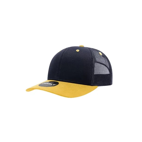 Decky 6 Panel Mid Profile Structured Cotton Blend Trucker