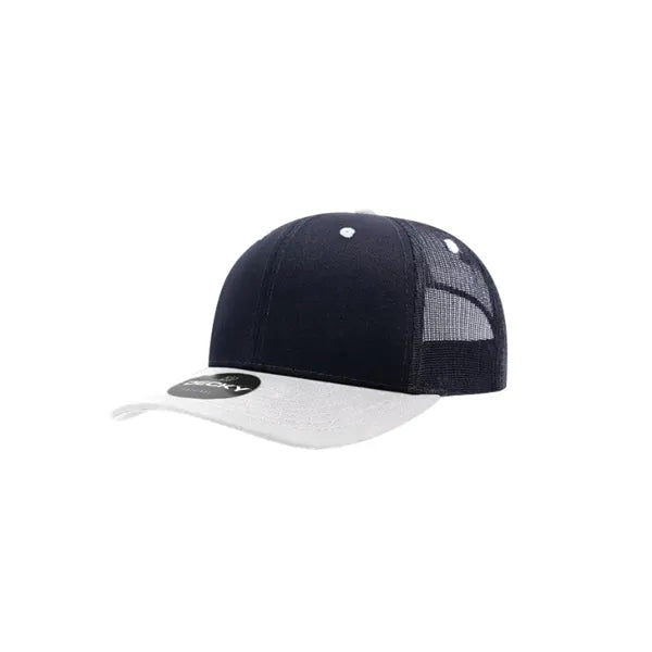Decky 6 Panel Mid Profile Structured Cotton Blend Trucker