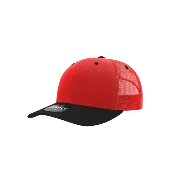 Decky 6 Panel Mid Profile Structured Cotton Blend Trucker