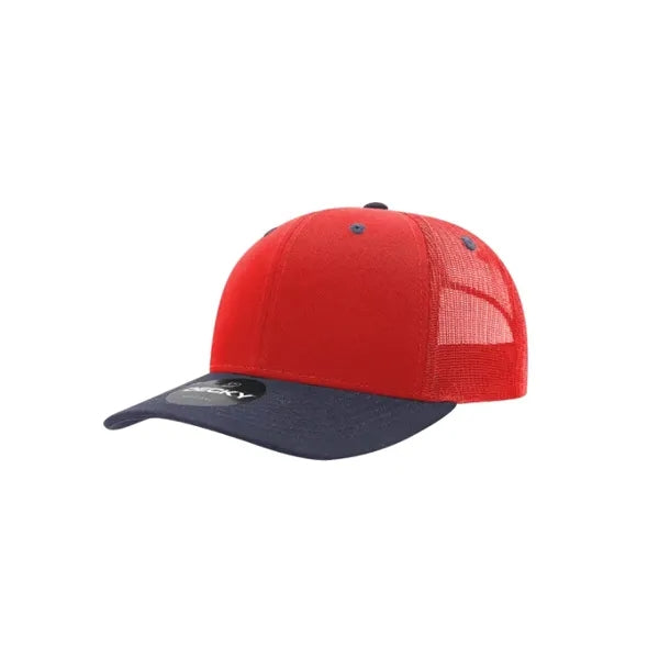 Decky 6 Panel Mid Profile Structured Cotton Blend Trucker