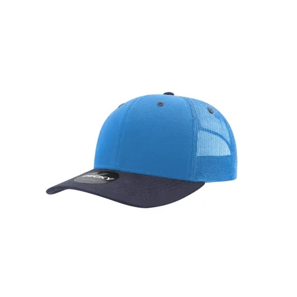 Decky 6 Panel Mid Profile Structured Cotton Blend Trucker