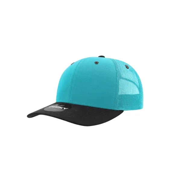 Decky 6 Panel Mid Profile Structured Cotton Blend Trucker