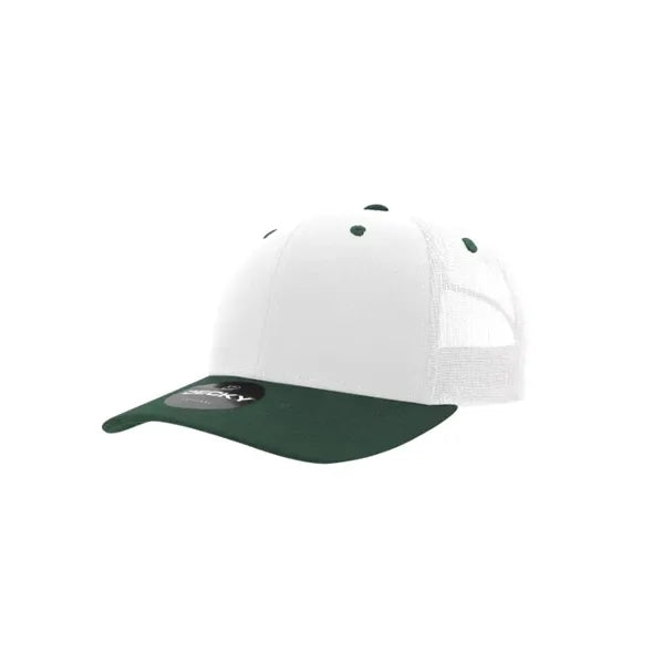Decky 6 Panel Mid Profile Structured Cotton Blend Trucker