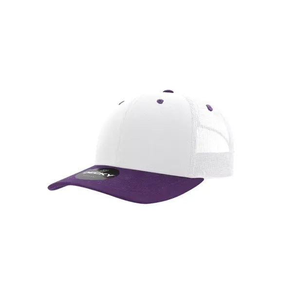 Decky 6 Panel Mid Profile Structured Cotton Blend Trucker