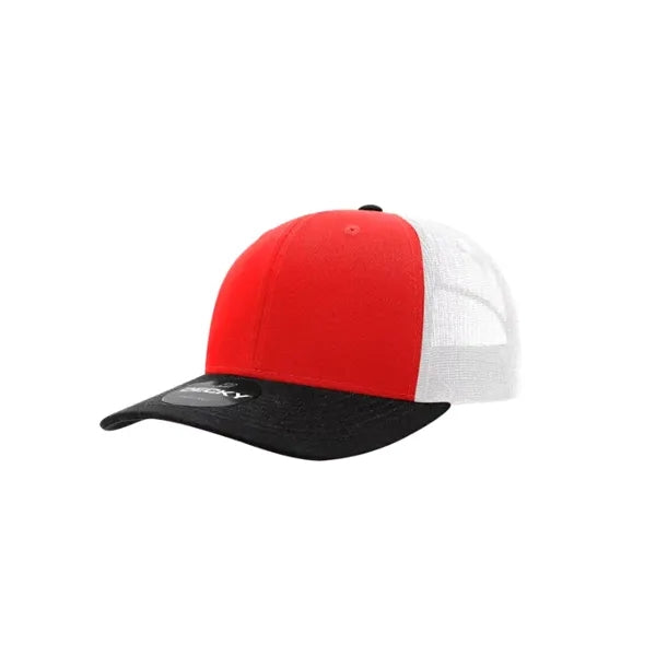 Decky 6 Panel Mid Profile Structured Cotton Blend Trucker