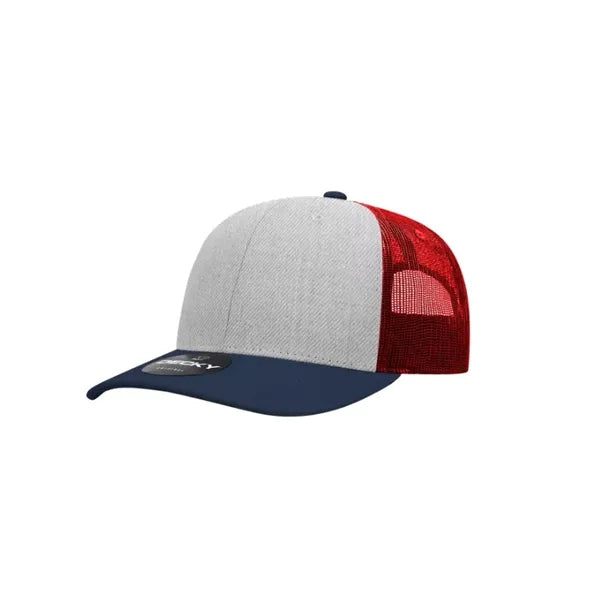Decky 6 Panel Mid Profile Structured Cotton Blend Trucker