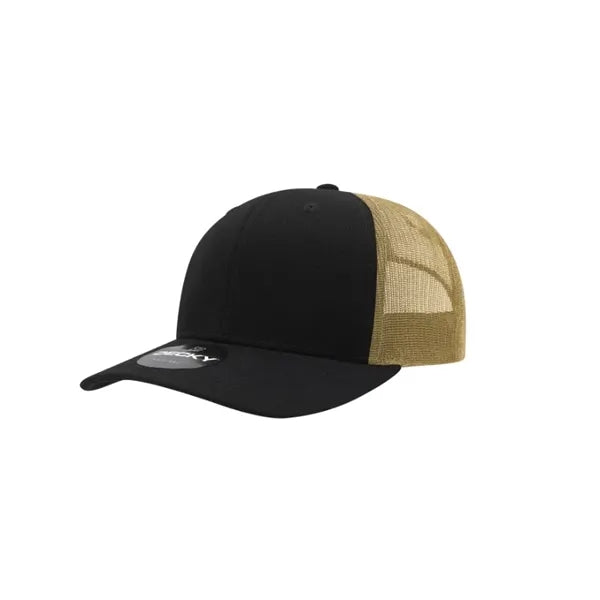 Decky 6 Panel Mid Profile Structured Cotton Blend Trucker