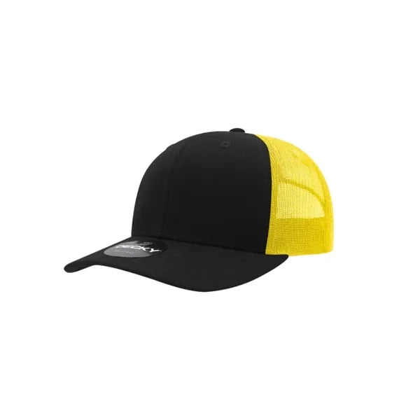 Decky 6 Panel Mid Profile Structured Cotton Blend Trucker