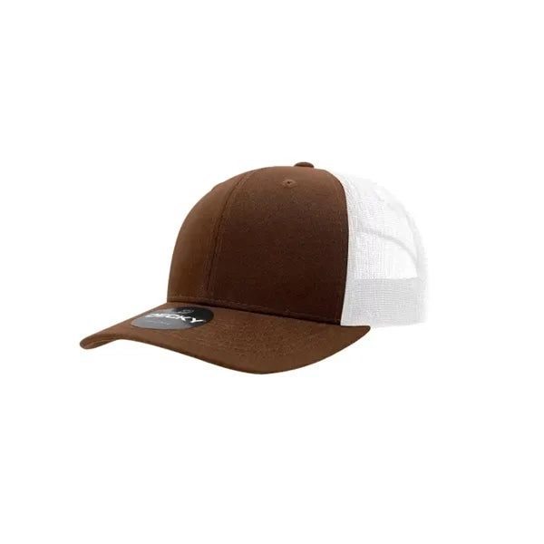 Decky 6 Panel Mid Profile Structured Cotton Blend Trucker