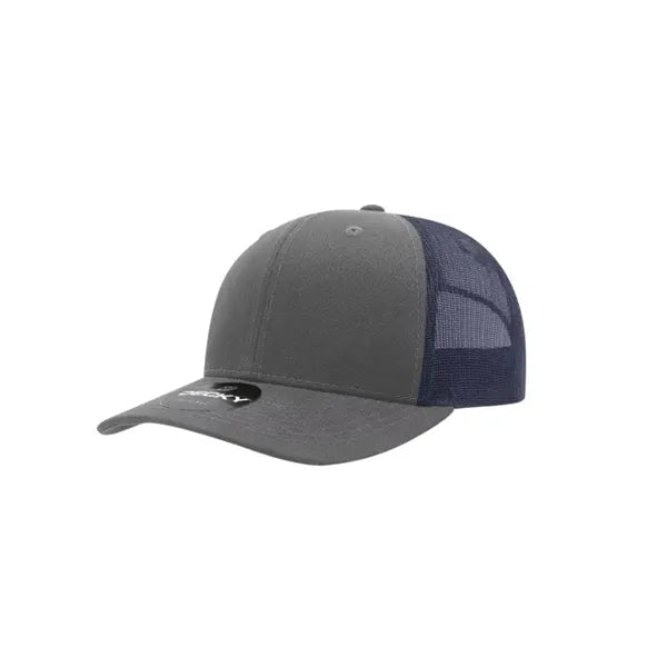 Decky 6 Panel Mid Profile Structured Cotton Blend Trucker