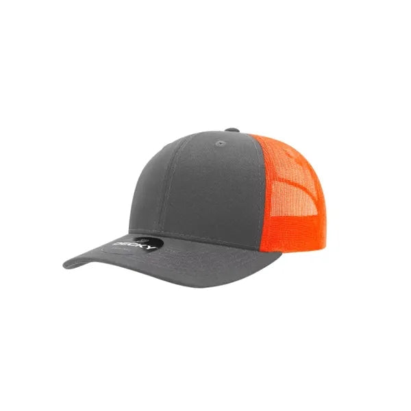 Decky 6 Panel Mid Profile Structured Cotton Blend Trucker