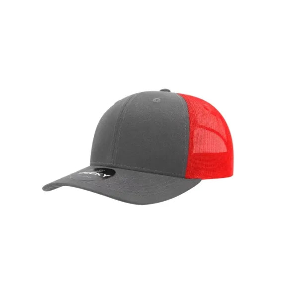 Decky 6 Panel Mid Profile Structured Cotton Blend Trucker
