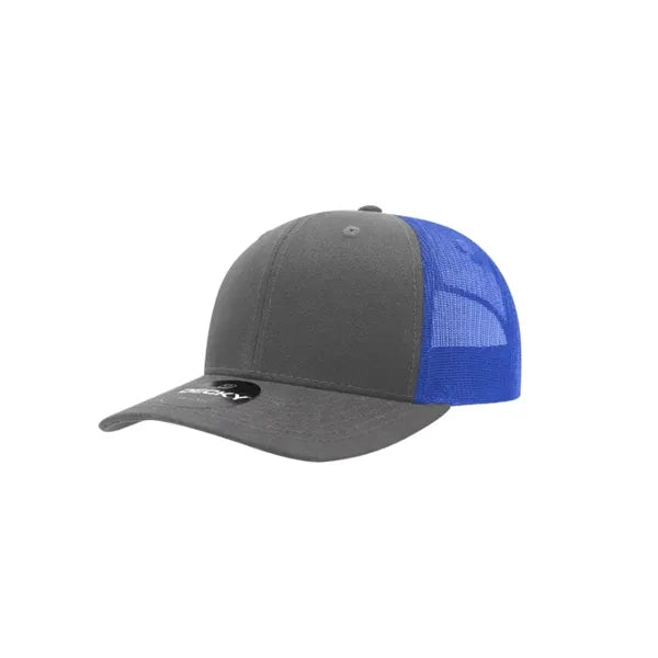 Decky 6 Panel Mid Profile Structured Cotton Blend Trucker