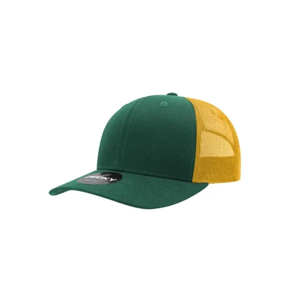 Decky 6 Panel Mid Profile Structured Cotton Blend Trucker