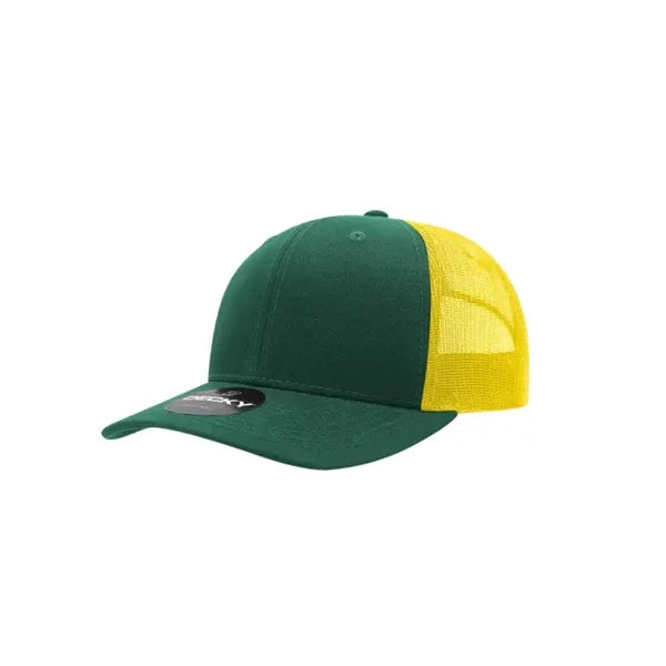 Decky 6 Panel Mid Profile Structured Cotton Blend Trucker