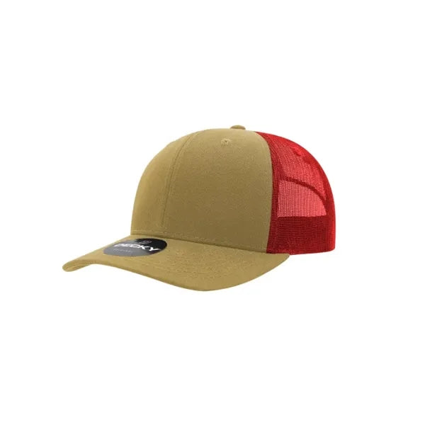 Decky 6 Panel Mid Profile Structured Cotton Blend Trucker