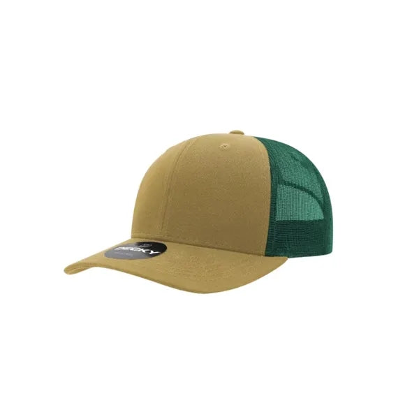 Decky 6 Panel Mid Profile Structured Cotton Blend Trucker