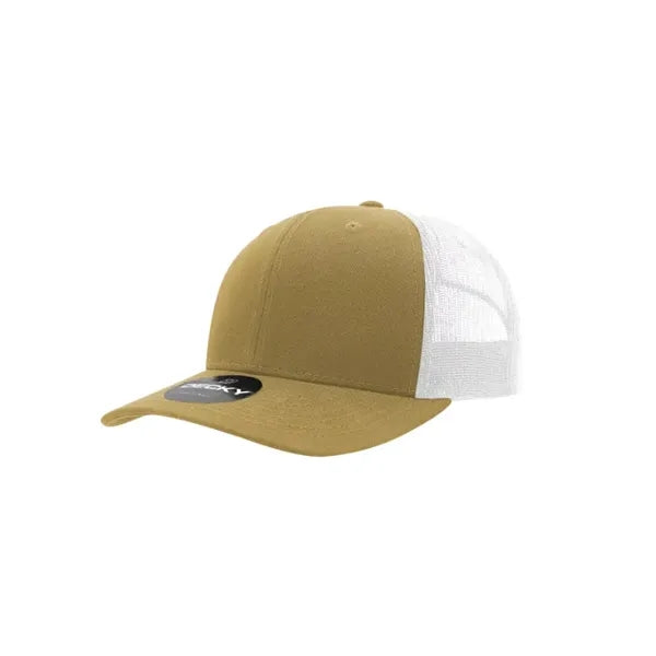 Decky 6 Panel Mid Profile Structured Cotton Blend Trucker