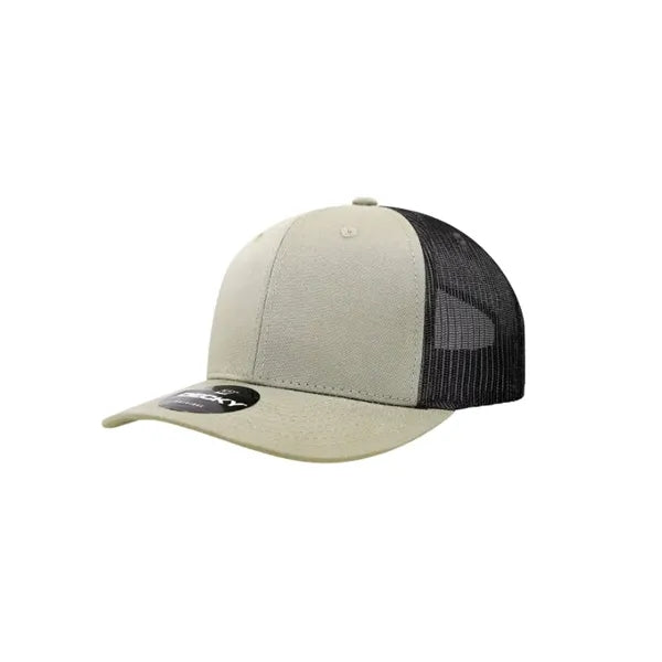 Decky 6 Panel Mid Profile Structured Cotton Blend Trucker
