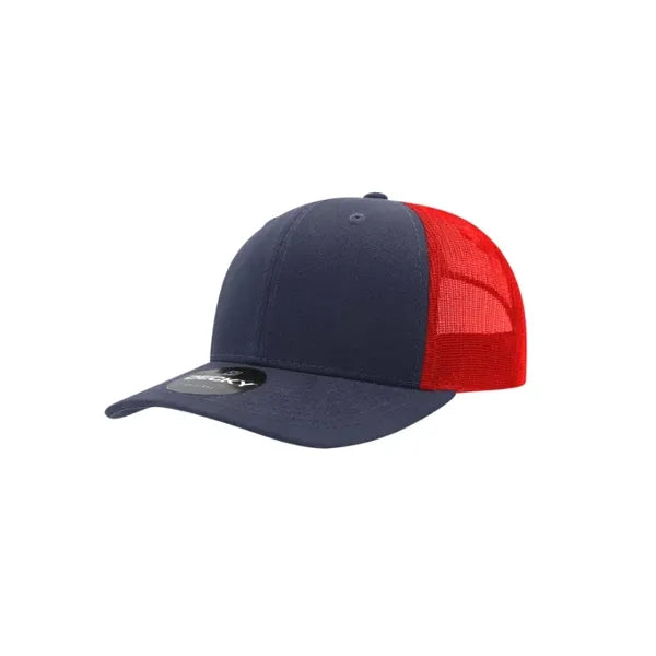 Decky 6 Panel Mid Profile Structured Cotton Blend Trucker