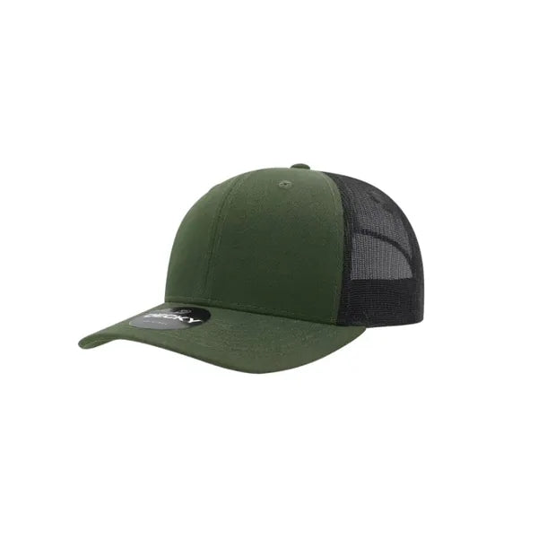 Decky 6 Panel Mid Profile Structured Cotton Blend Trucker