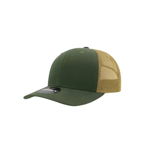 Decky 6 Panel Mid Profile Structured Cotton Blend Trucker