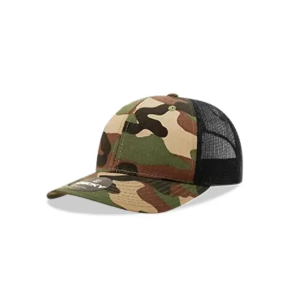 Decky 6 Panel Mid Profile Structured Cotton Blend Trucker
