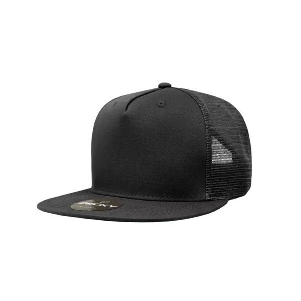 Decky 5 Panel High Profile Structured Cotton Blend Trucker