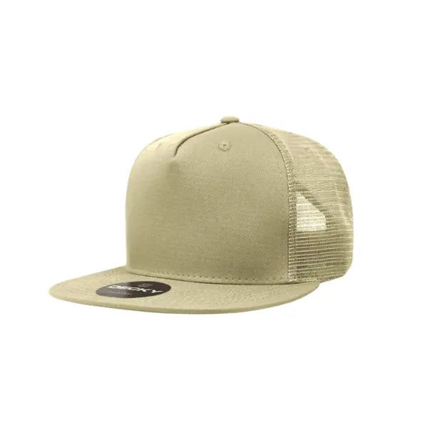 Decky 5 Panel High Profile Structured Cotton Blend Trucker