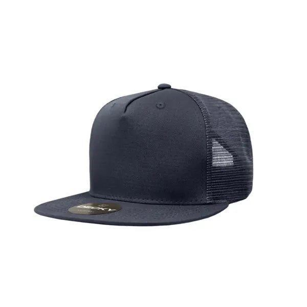 Decky 5 Panel High Profile Structured Cotton Blend Trucker