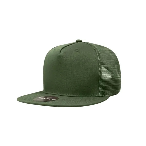 Decky 5 Panel High Profile Structured Cotton Blend Trucker