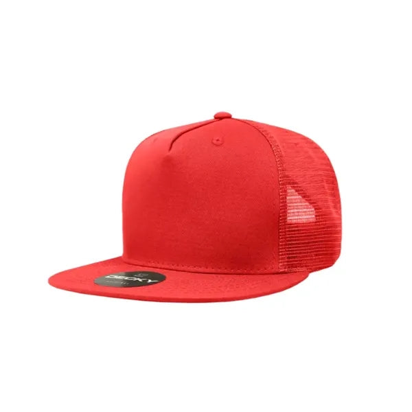 Decky 5 Panel High Profile Structured Cotton Blend Trucker