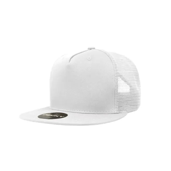 Decky 5 Panel High Profile Structured Cotton Blend Trucker
