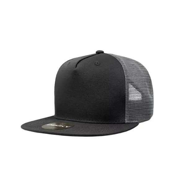 Decky 5 Panel High Profile Structured Cotton Blend Trucker