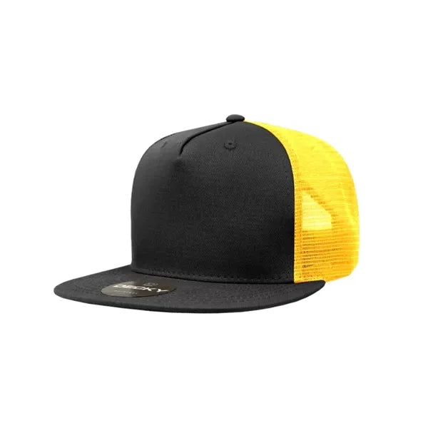 Decky 5 Panel High Profile Structured Cotton Blend Trucker