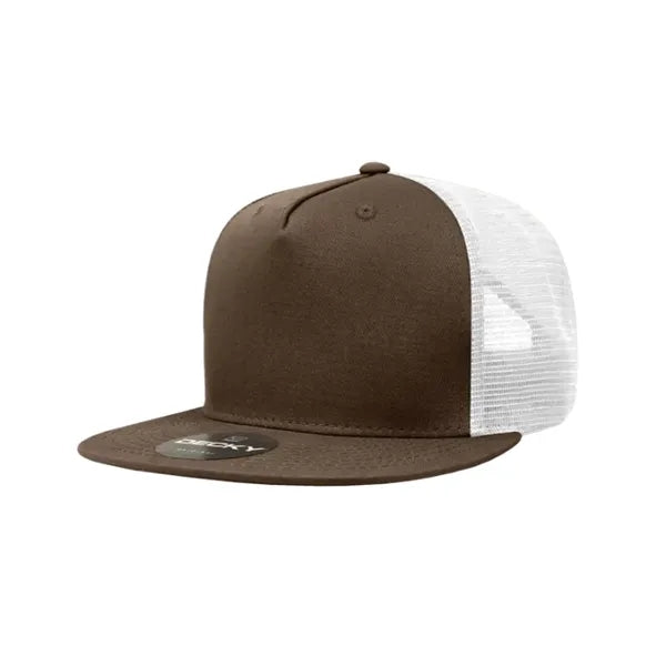 Decky 5 Panel High Profile Structured Cotton Blend Trucker