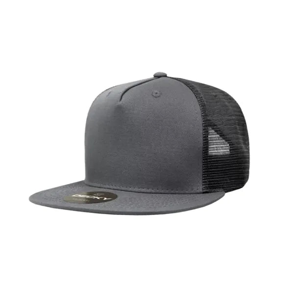 Decky 5 Panel High Profile Structured Cotton Blend Trucker