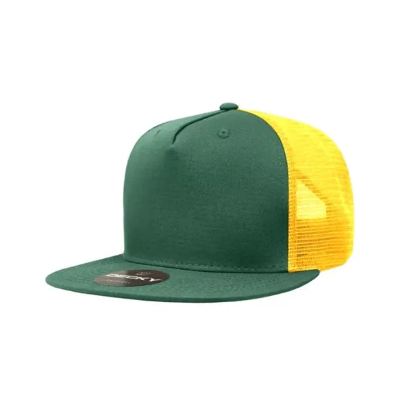 Decky 5 Panel High Profile Structured Cotton Blend Trucker