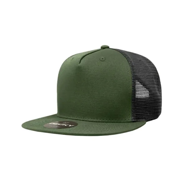 Decky 5 Panel High Profile Structured Cotton Blend Trucker