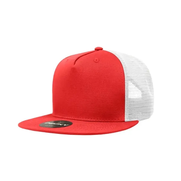 Decky 5 Panel High Profile Structured Cotton Blend Trucker