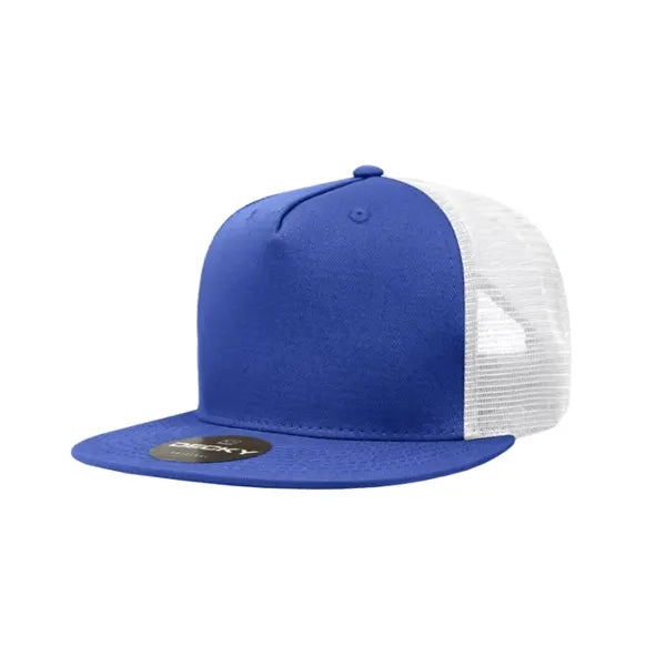 Decky 5 Panel High Profile Structured Cotton Blend Trucker