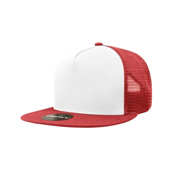 Decky 5 Panel High Profile Structured Cotton Blend Trucker