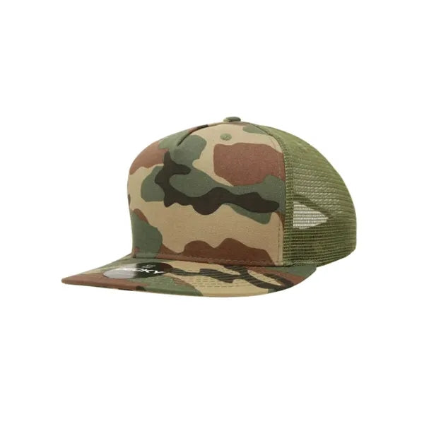 Decky 5 Panel High Profile Structured Cotton Blend Trucker