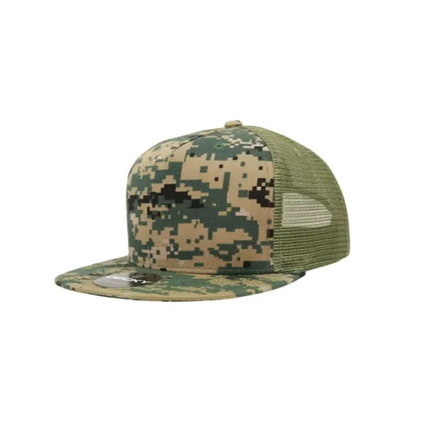Decky 5 Panel High Profile Structured Cotton Blend Trucker
