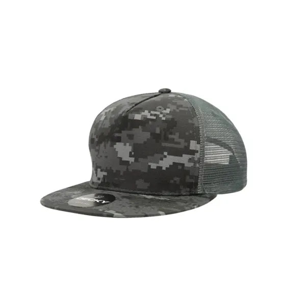 Decky 5 Panel High Profile Structured Cotton Blend Trucker
