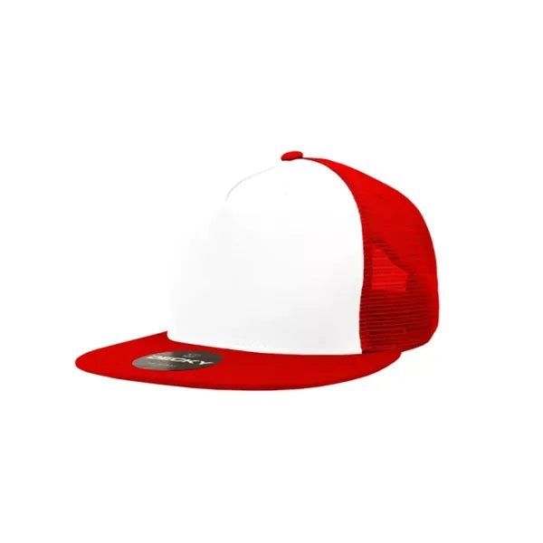 Decky 5 Panel High Profile Structured Cotton Blend Trucker