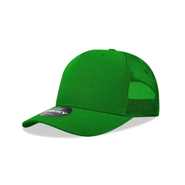 Decky 5 Panel Mid Profile Structured Cotton Blend Trucker